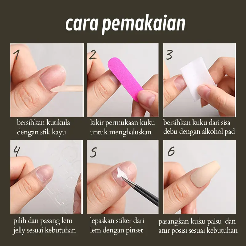 Lem set kuku palsu gel double tape lengkap 4in1 1