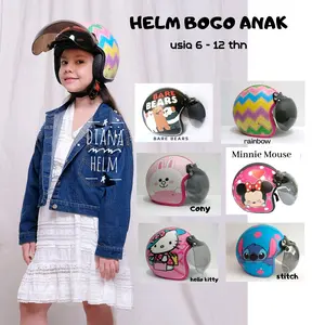 HELM BOGO ANAK USIA 6-12 TAHUN PEREMPUAN LAKI-LAKI