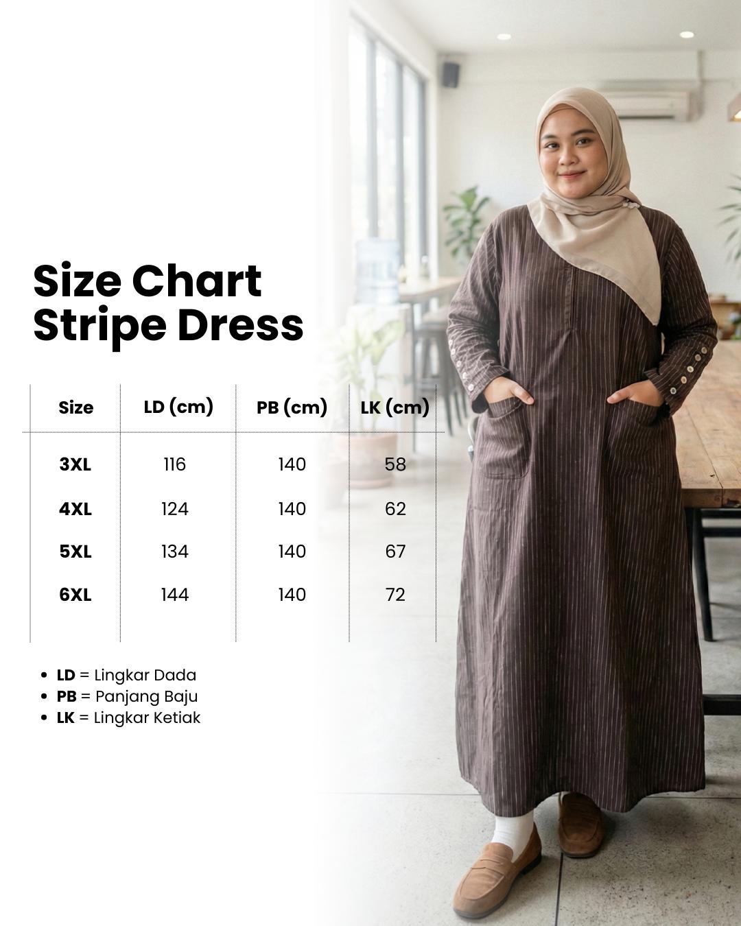 Jumi - Gamis Stripe Jumbo Dress Salur Kekinian