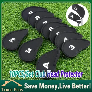 10pcs Cover Pelindung Kepala Tongkat Golf Bahan Neoprene