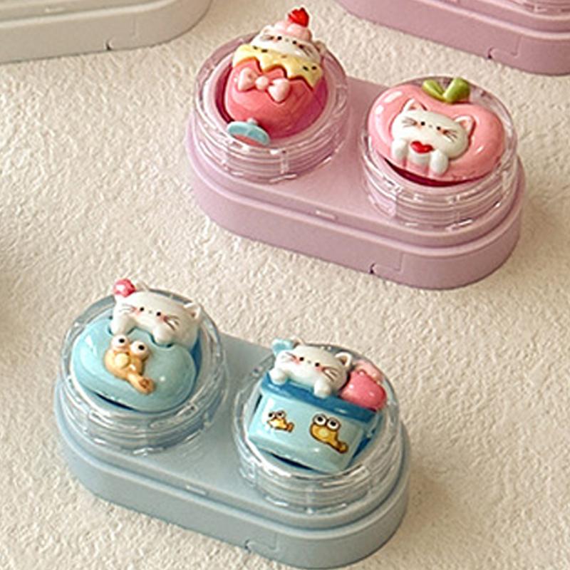 Product Introduction of Cute Contact Lens Case Portable Drawer-type Contact Lens Case With Tweezers And Suction Stick Cute Cartoon Animal Case 19