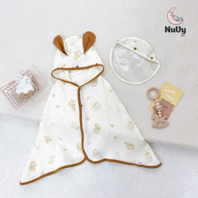 Áo choàng chống nắng Navy Baby kèm tấm chống bụi. Chất liệu xô muslin mềm mại thoáng mát. Thấm hút mồ hôi
