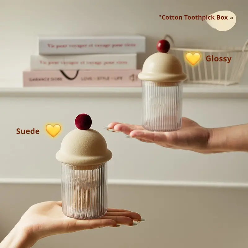 Billycock toothpick box desktop dental floss box makeup remover cotton swab can sundries cotton swab storage box transparent snack box abs