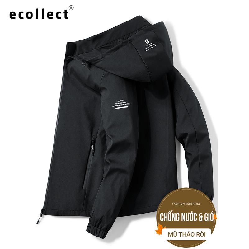 Áo Khoác Gió Nam ECOLLECT Có Mũ Tháo Rời Chống Nước Lót Nhung G11 - Jacket, Menswear