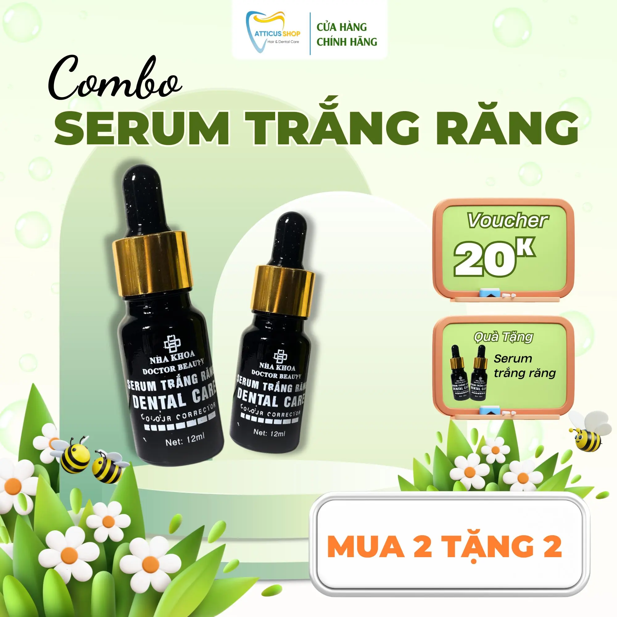 [MUA 2 TẶNG 2]  Serum trắng răng Dental Care - Hỗ trợ làm sạch mảng bám, vết ố vàng, kháng khuẩn