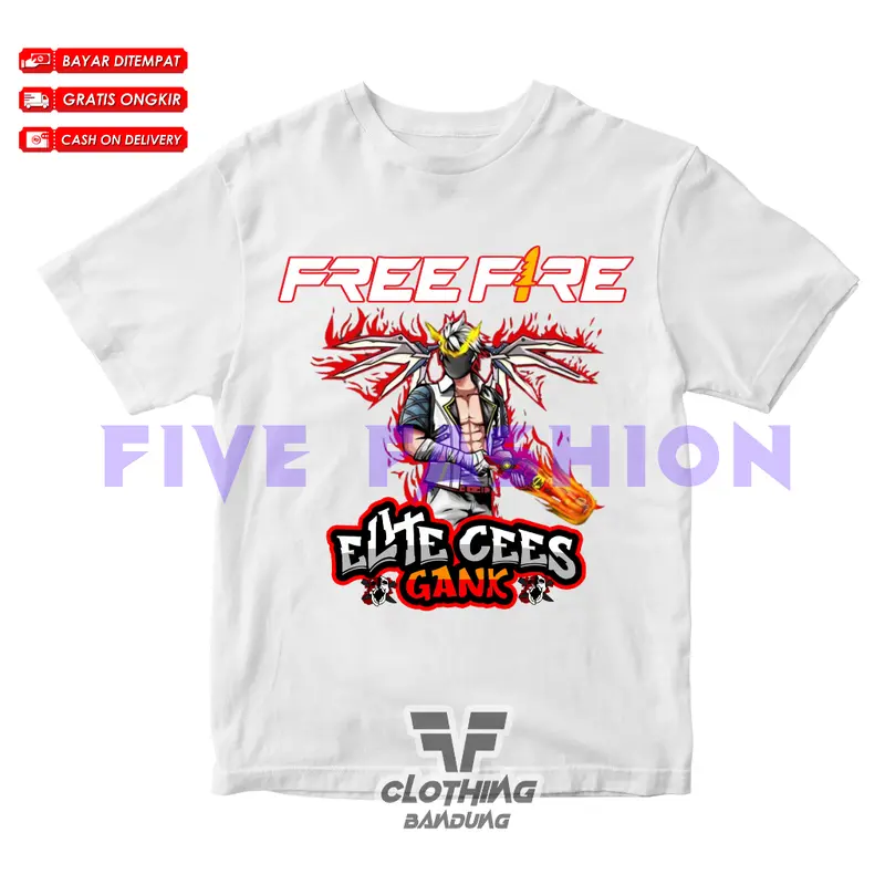 Kaos Baju FF Anak Char Elite Cees SG OPM Sayap New Skin Free Nama 4