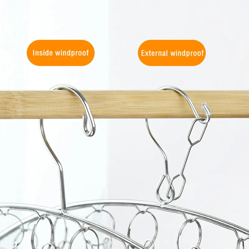 Móc treo quần áo gia dụng đa năng Móc phơi giày chống rơi nội và ngoài gió Móc treo Inox quần áo em bé, khăn tay, đồ lót 1