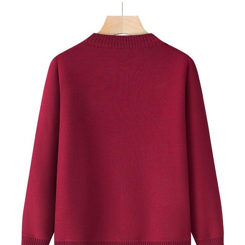 Áo  cardigan len trung niên cài cúc tay dài cho mẹ chất liệu len dệt kim mềm mịn Top Women Xanh Sen Voi 5