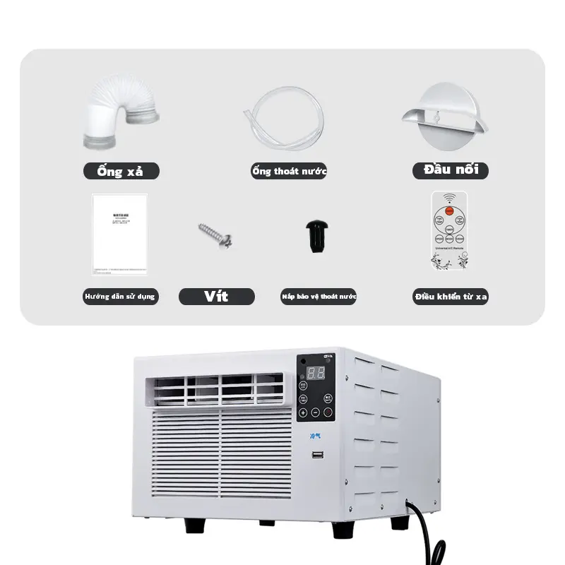 Điều Hoà Di Động Mini 3000BTU cho lều, phòng nhỏ, Máy Nén Gas R290,Làm Mát Nhanh Chóng 4