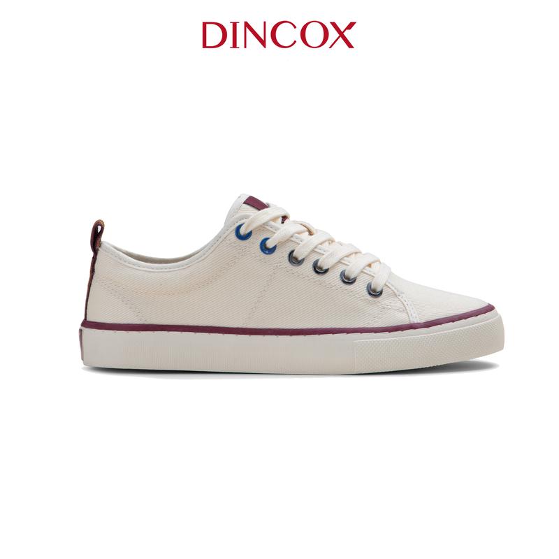  Giày Sneaker Đế Bằng Vải Canvas Unisex C40 White  Trắng kem Đơn Giản Tinh Tế Dincox Shoes Cao Su 