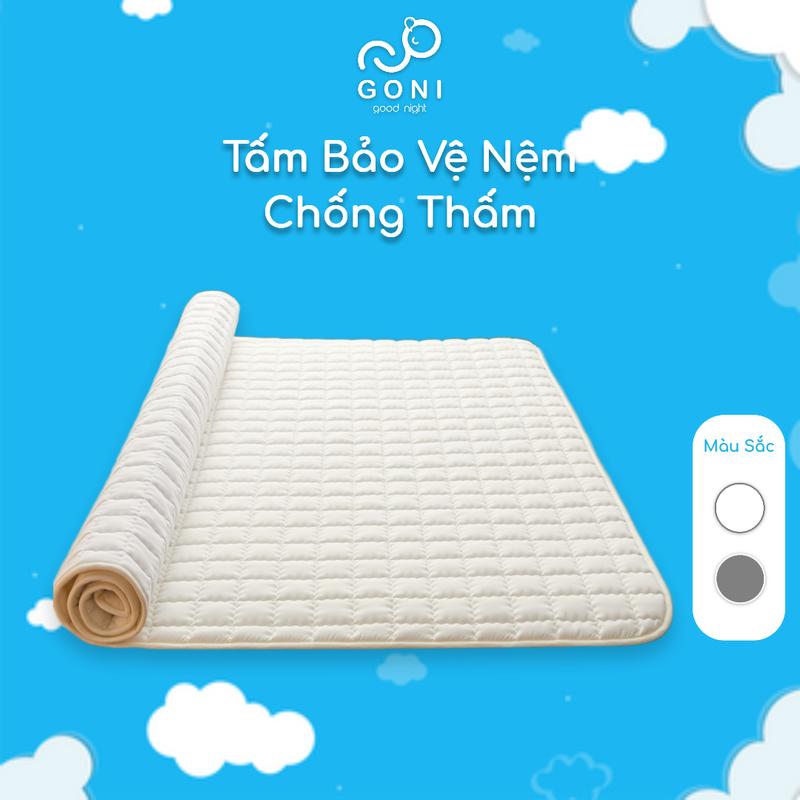 Tấm bảo vệ nệm Goni chống thấm, kích thước 1m x 2m, 1m2 x 2m, 1m4 x 2m, 1m6x 2m, 1m8 x 2m, 2m2 x 2m