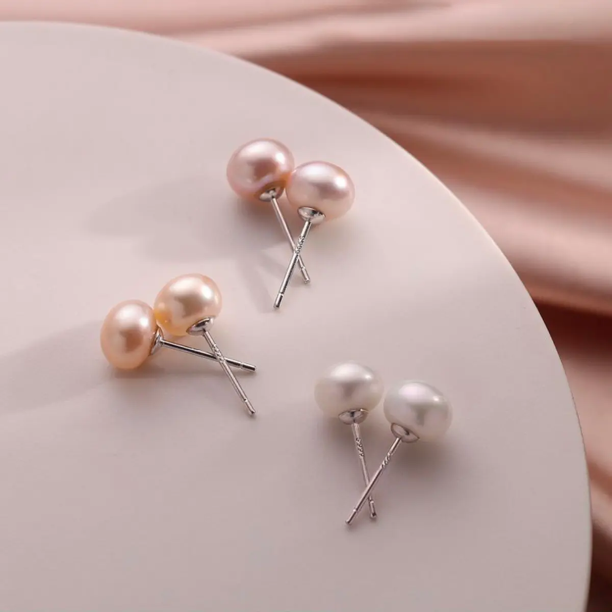 Bông Tai Nụ Ngọc Trai Chốt Bạc, 3 Màu Tuỳ Chọn (ngọc trai tự nhiên)  - B2510 [Bảo Ngọc Jewelry]