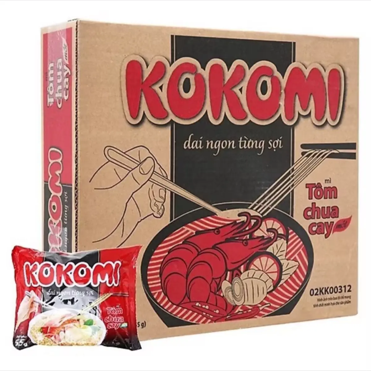 Thùng KOKOMI 30 gói  chua cay trọng lượng 65g