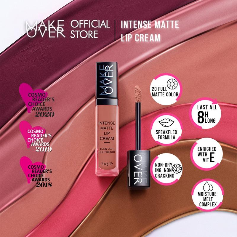 MAKE OVER Intense Matte Lip Cream - Lipstick Lipcream tahan lama hingga 8 jam lembab ringan ombre lips nude 2