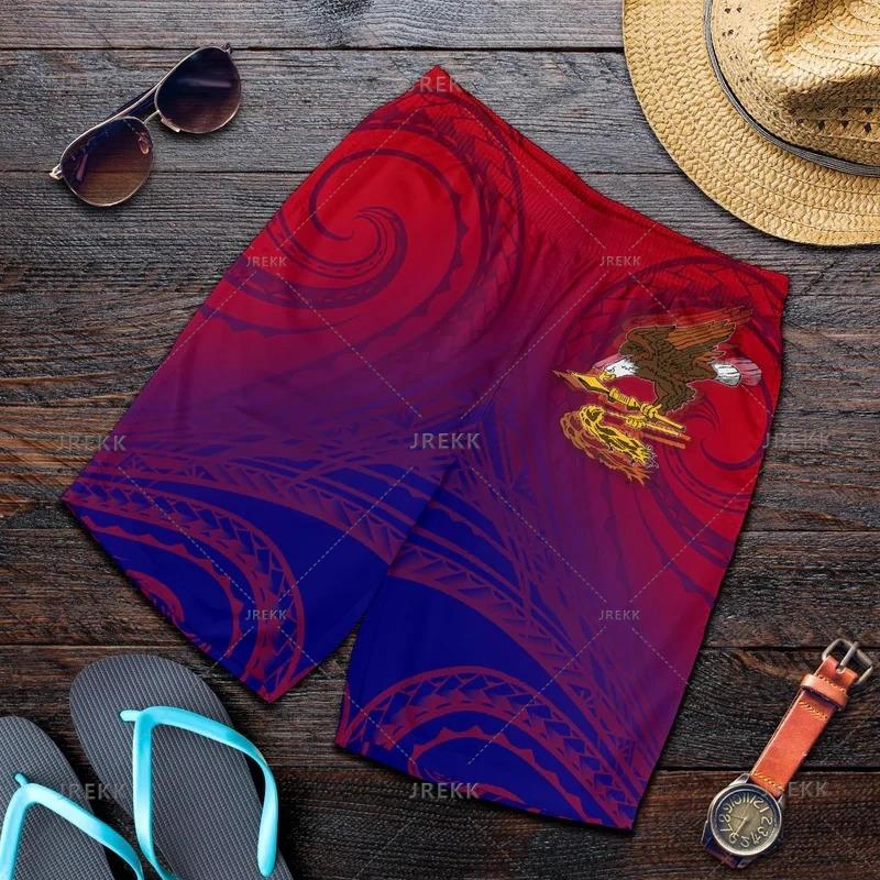 Product Introduction of Vintage 3D Printed Samoa Emblem Beach Shorts Fashion Streetwear Board Shorts Unisex Cool Swimming Shorts Men Swimming Trunks 4