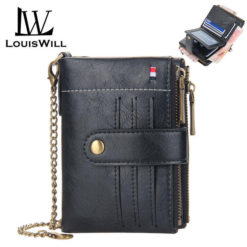 LouisWill Men Wallets Bags Business Wallets PU Clutch Zipper Wallets  Fashion PU leather Short Wallet Travel Purses Handbag Coin Pouch ID Credit Cards Holders Wallet for Men 0