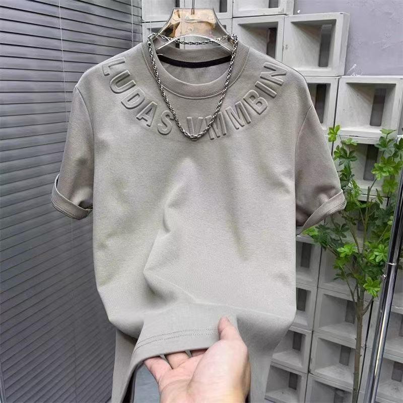 Product Introduction of Áo Thun Nam, Màu Trơn In Chữ In Thép, Mỏng Vừa Vặn, Thương Hiệu Hợp Xu Hướng ngắn Tay, Cổ Tròn, Áo Áo Chui Đầu Hàng Mới Về Mùa Hè 1