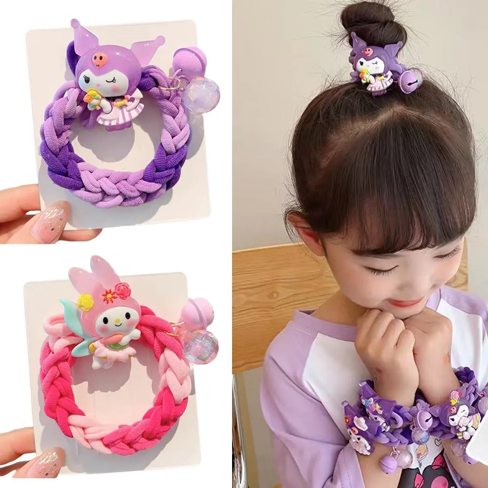 Adorable Braided Hair Band with Favorite Cartoon Character Perfect for Sweet High Ponytails and H0C4