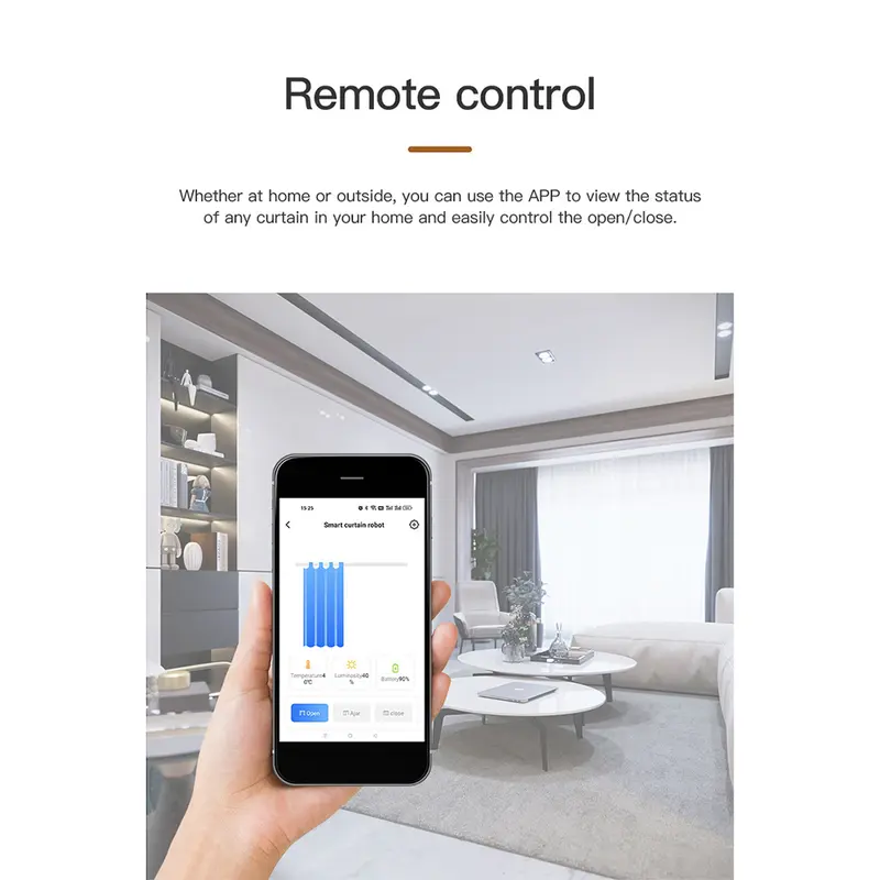 AZKO Krisbow Sync Smart Gorden Motor Wifi - Putih Smart Curtain Tirai Penutup Jendela Pintar Hordeng Kain Penghalang Cahaya Jendela 5