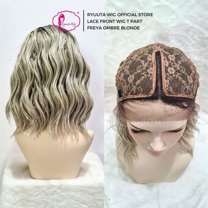 Ryuuta Wig Lace Front Wig Gelombang Pendek Freya Hitam Coklat Pirang 6