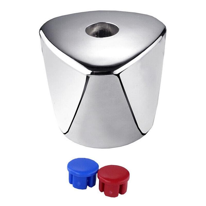Rotary handle faucet hood handle plastic color marking red blue chrome plated 5