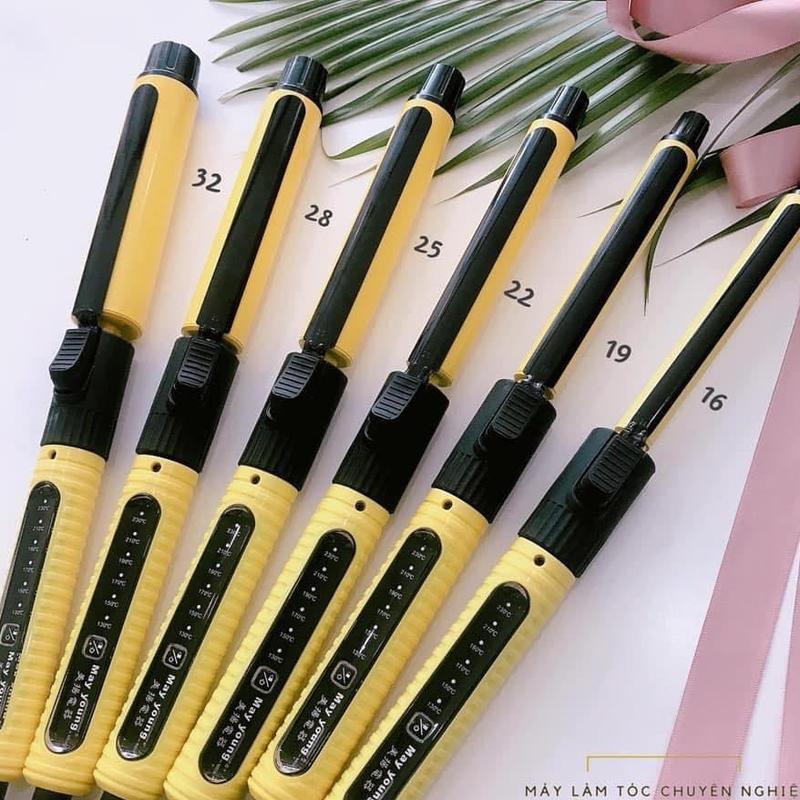 Máy uốn tóc May Young M606 vàng cảm ứng trục phủ gốm sứ bảo vệ tóc