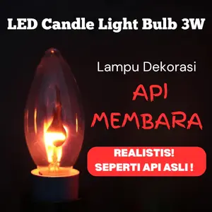 Lampu Hias Dekorasi Efek Bara Api Gerak Membara Unik Retro Bohlam Fitting Standart E27 3W Fire Lighting Vintage Flicker Led Candle Light Bulb Vintage Edison Bulb
