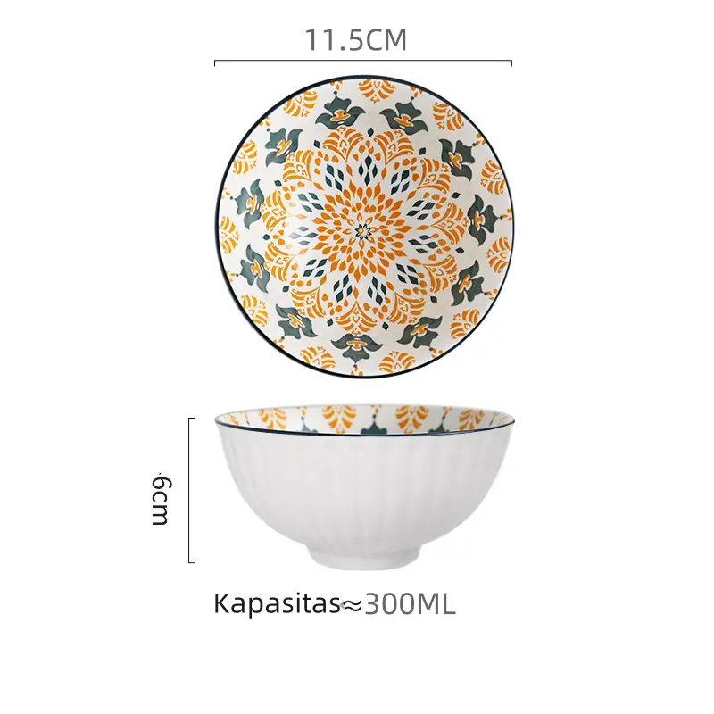 {SNI} HOMESTUFF Mangkok Set Premium Motif Warna-Warni / Hampers Mangkok souvenir Hadiah / Mangkok Set Gaya Istana / Garansi 7