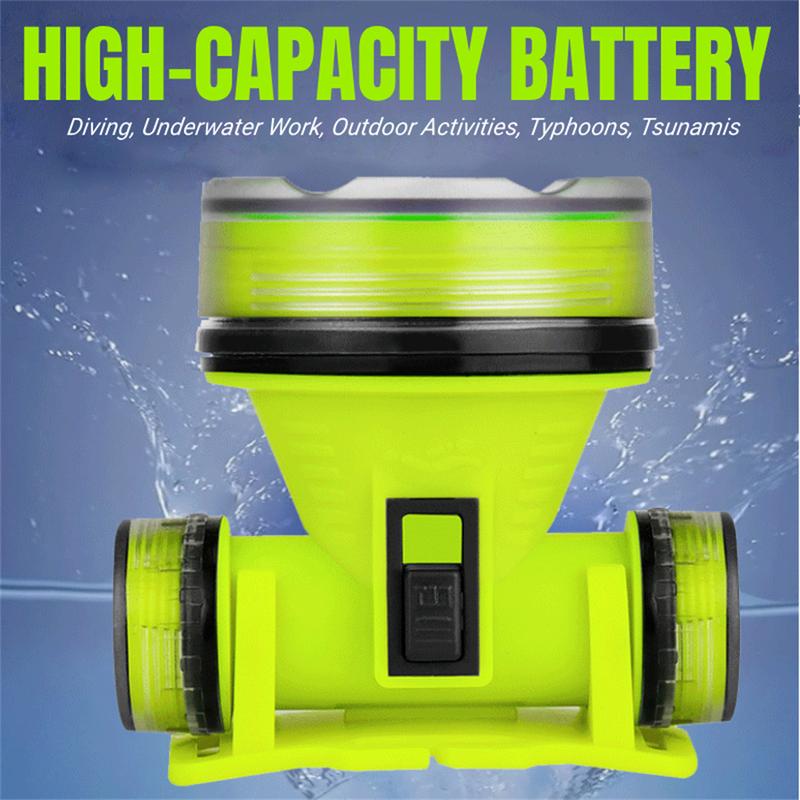 Product Introduction of 【Local】Diving Headlight Rechargeable Professional Flashlight Waterproof Led Fishing Flashlight 1200mAh 31