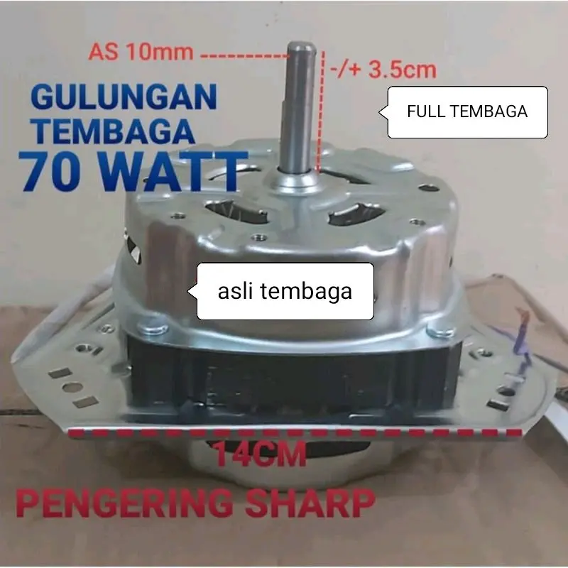 Dinamo  Spin  SHARP  Mesin  Cuci TEMBAGA    Motor ,  Pengering  Diameter as 10 mm