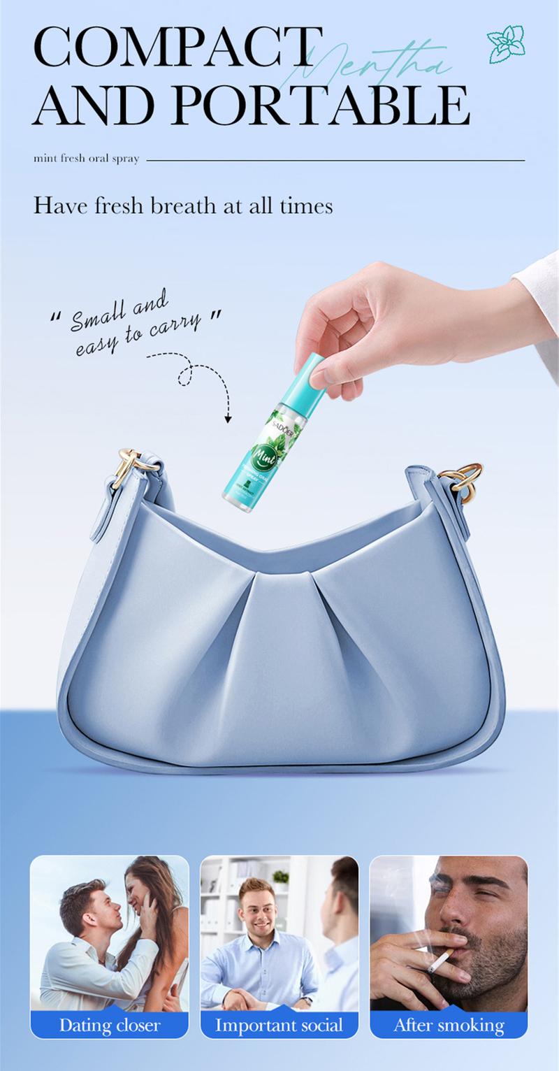 Product Introduction of SADOER Mint Fresh Mouth Spray Fresh Breath Lasting Fragrance Eliminating Halitosis Spray Oral Organic Breath Spray Restore Herbal 28