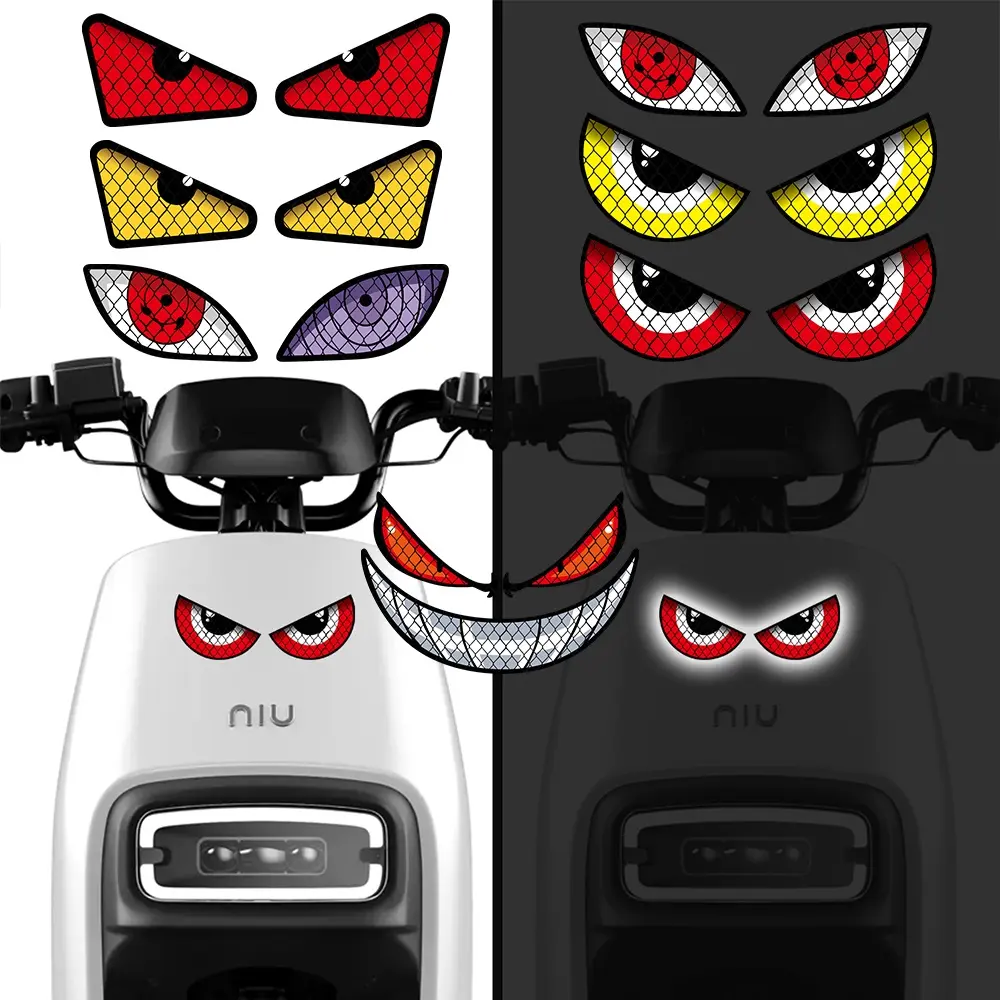 Comic Eye Motorcycle Reflective Sticker Decoration Helmet Print Car Decoration Decal Treadmill Decal