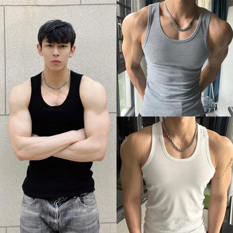 Combo 3 áo ba lỗ nam tập  gym chơi thể thao chạy bộ chất vải thun cotton RIB gân cao cấp tanktop cổ tròn sát nách chơi bóng rổ bóng đá cầu lông đen trắng xám local brand mịn thoáng mát phong cách hàn quốc AS02 Sport