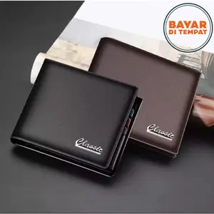 Dompet Lipat Kulit Sintetis + Box