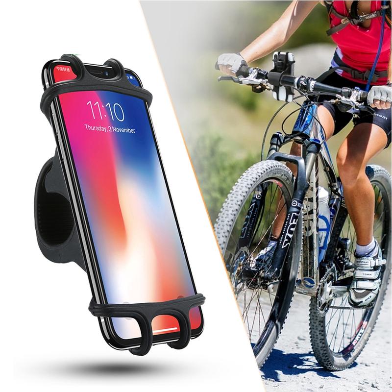 Product Introduction of 24-hour shipping+spot inventory+COD Bike Phone Holder Stand Universal 360 Degree Rotation Cycling Bicycle Elastic Silicone Handlebar Mount Adjustable For Cellphone 25