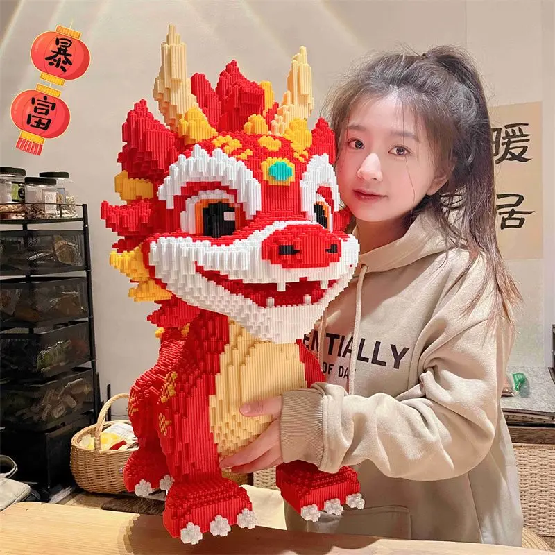 Khối Xây Dựng, Dragon Year New Building Blocks, Tương Thích Với Lego, Lắp Ráp, Rồng Ngọn Lửa, Rồng Trung Quốc, Cô Gái, Đồ Chơi Khó, Bộ Ghép Hình, Giá Cả Phải Chăng, Còn Hàng Năm 2024