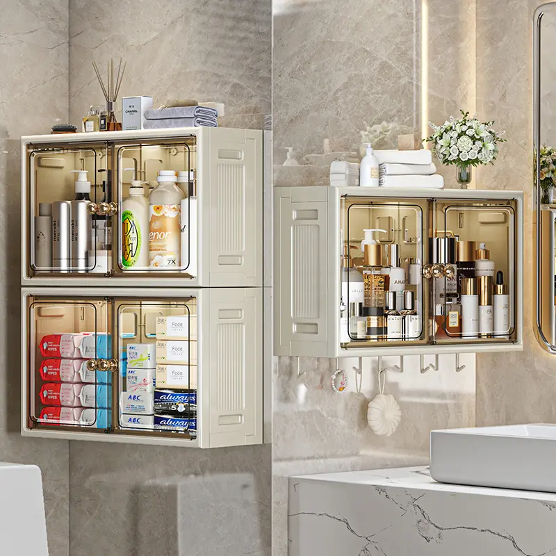 Tủ Nhà Tắm tủ đựng mỹ phẩm tủ thuốc gia đình không thấm nước Không Cần Đục Lỗ Kệ 1