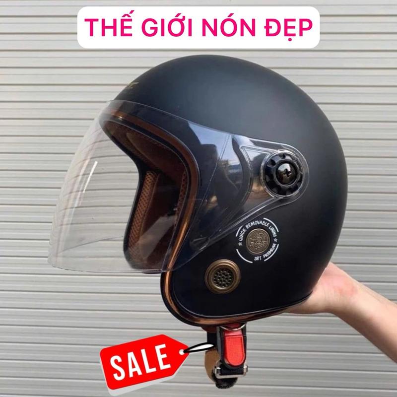 Mũ Bảo Hiểm 3 4 Chính Hãng Có Kính Lót Nâu Viền Đồng Cao Cấp Nón Bảo Hiểm 34 Trẻ Trung Cá Tính