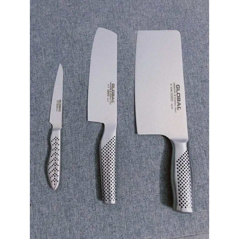 Bộ dao 3 món cao cấp không gỉ - Chặt, thái, gọt nguyên khối