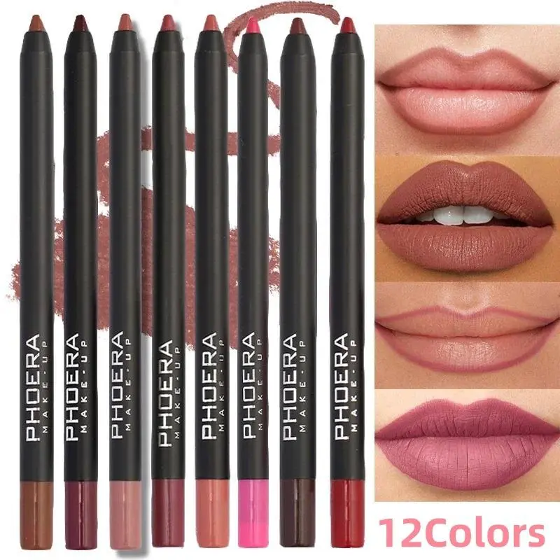 Trend fashion 12 Color Matte Lip Liner Waterproof Long Lasting Moisturizing Fashion Lip Pencil Women Makeup Lips Cosmetics