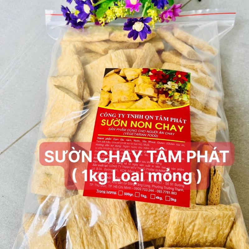  1KG   2 túi mỏng  SƯỜN NON CHAY TÂM PHÁT Loại mỏng   công nghệ Nhật bản 