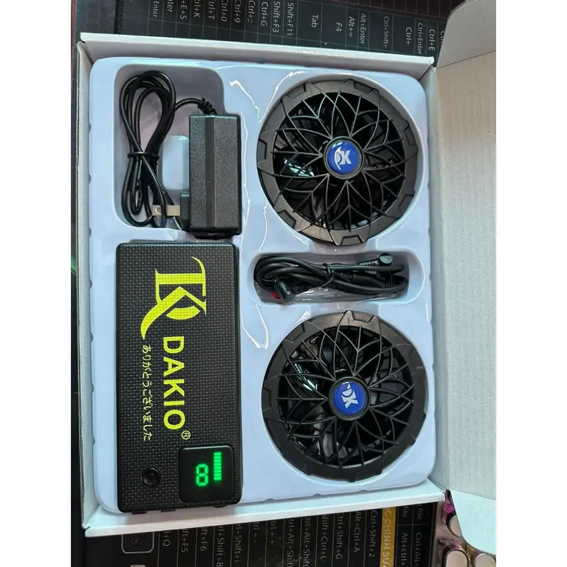 (BẢO HÀNH 1 NĂM) Bộ Phụ Kiện Áo Điều Hòa Nhật Bản DAKIO Pin 50,000mAh, quạt 17V công suất mạnh kèm sạc,dây DC chống đứt 5
