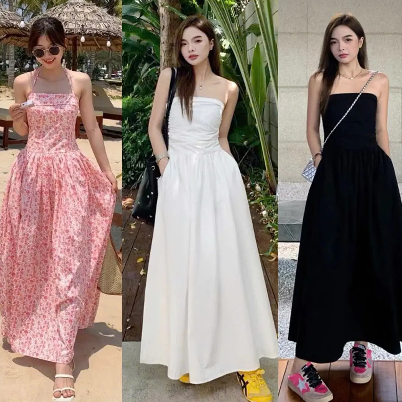 Váy cup ngực dáng dài Jinnie Dress Đầm hoa nhí dáng maxi đi biển chun lưng tôn eo sang chảnh