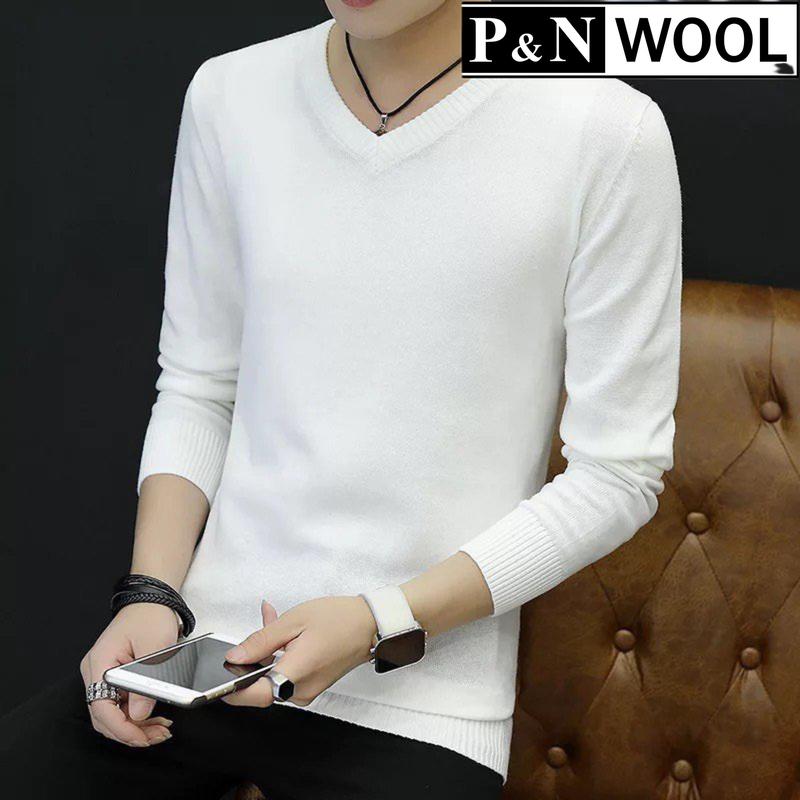 Áo len nam cổ tim mềm mịn cao cấp phong cách Hàn Quốc hiện đại - AL14 Menswear Dài Tay