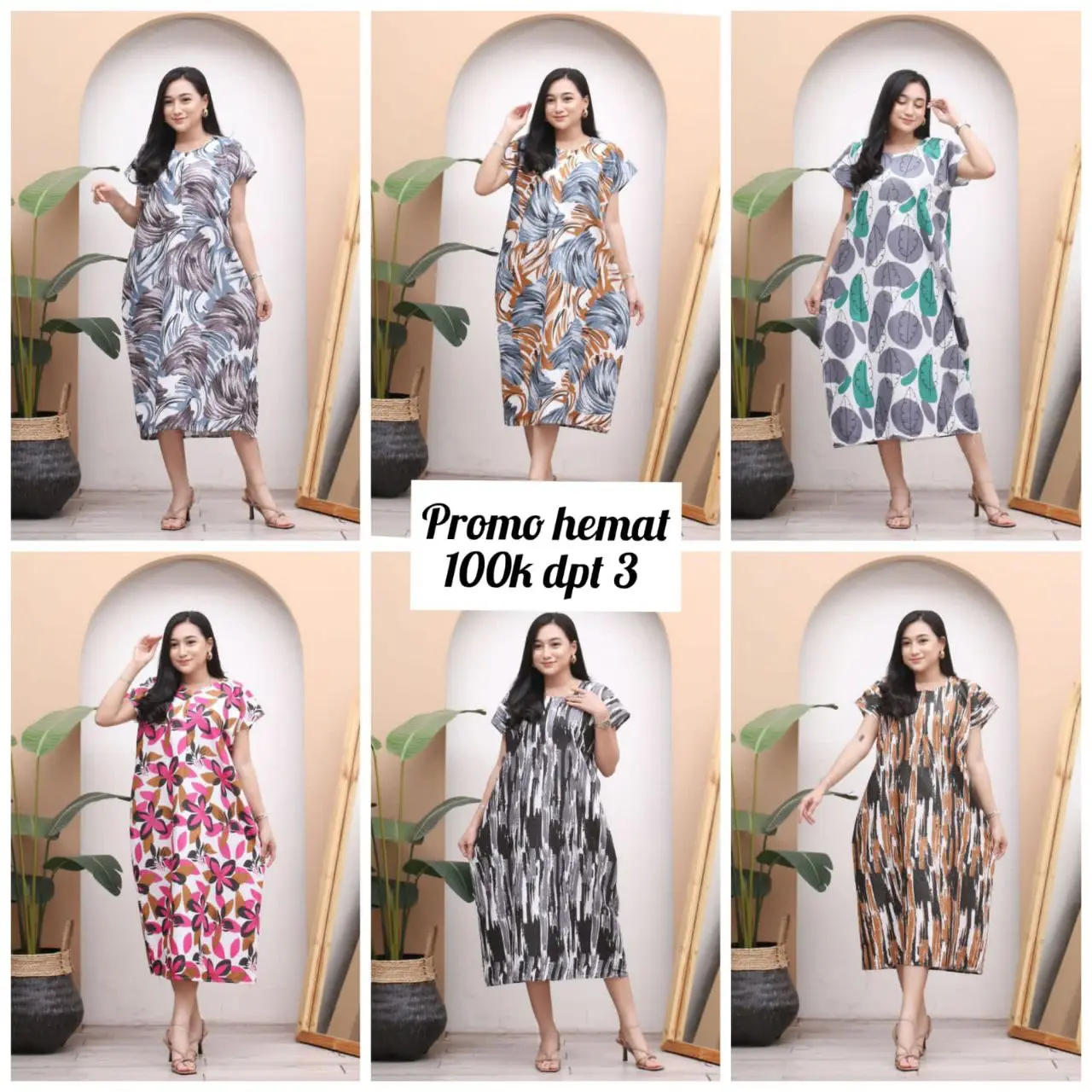 (PROMO HEMAT) Daster Busui Friendly Pemilihan Motif Random Cantik Nyaman Wanita Menyusui Panjang Kehamilan Nyaman