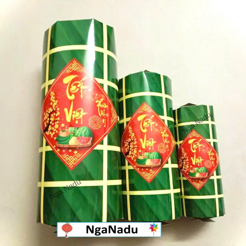 Mô hình Bánh Chưng xanh,Bánh Tét,Dưa Hấu Đỏ bằng giấy trang trí Tết,Lễ Hội xuân,trường học,giỏ quà Tết, quán cà phê, trà sữa, đecor Tết chúc mừng năm mới 3