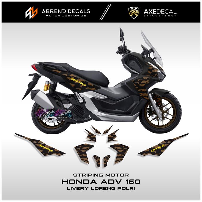 Jual Striping ADV 160 Livery Loreng Polri / Stiker Motor Honda ADV 160 ...