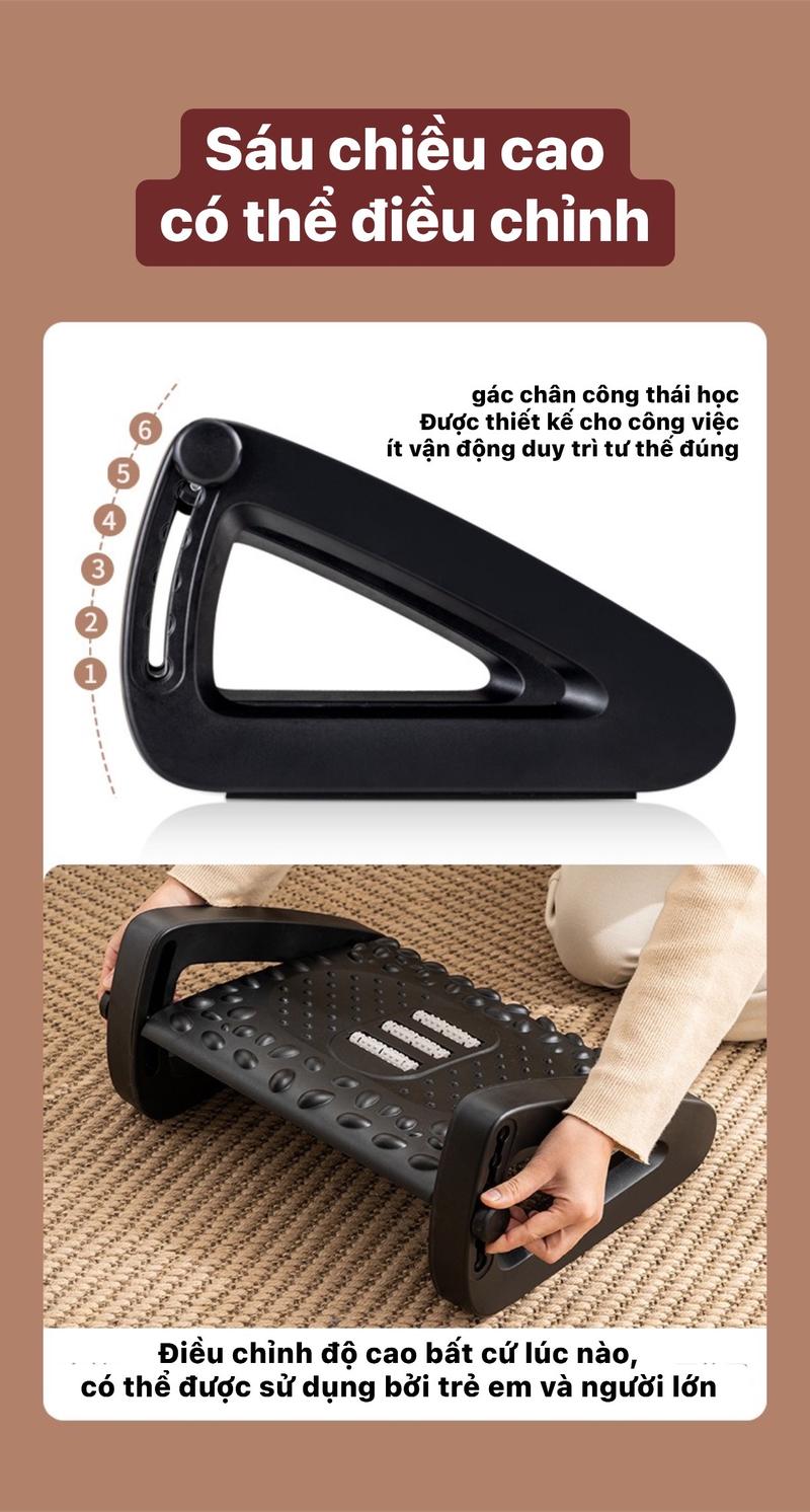 Product Introduction of [HomeX] ERGONOMIC FOOTREST  - Ghế Gác Chân Công Thái Học- Điều chỉnh được 27