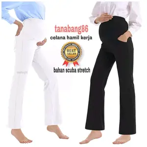 Celana hamil bahan scuba stretch celana wanita hamil model terbaru