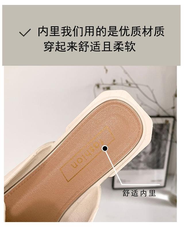 Product Introduction of Women's Summer Fashionable Outdoor Slippers 2022 New Korean Style Internet Celebrity Ins Home Non-Slip Cute Trendy Closed Toe Half Slippers 7